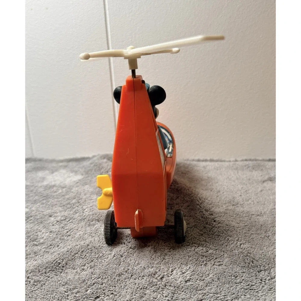 Vintage Durham Ind.  Disney Mickey Mouse Wind-Up Helicopter Toy WORKS Hong Kong